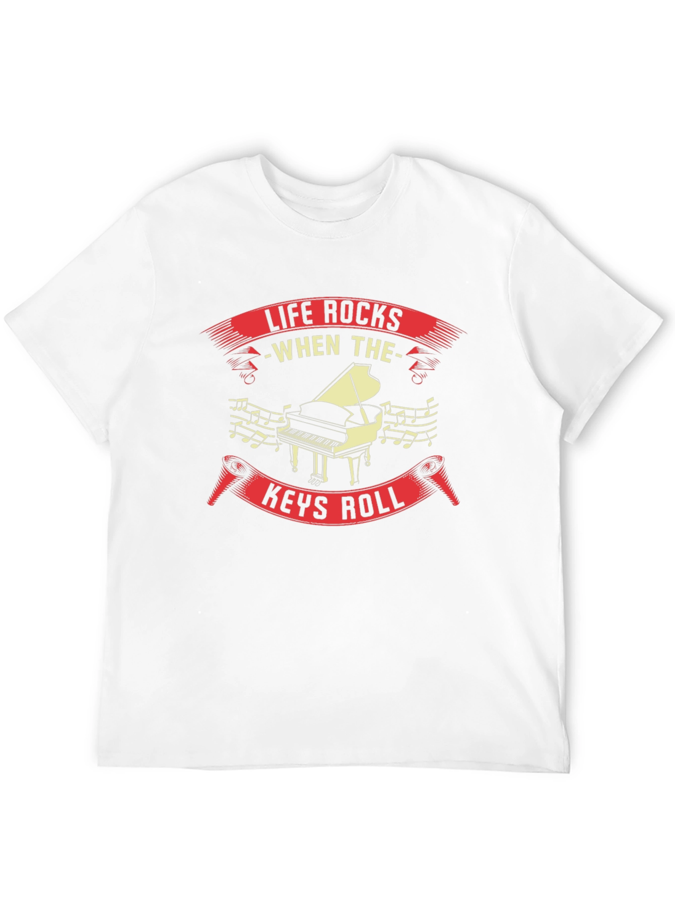 Life Rocks Piano T-Shirt - Music Lover Tee