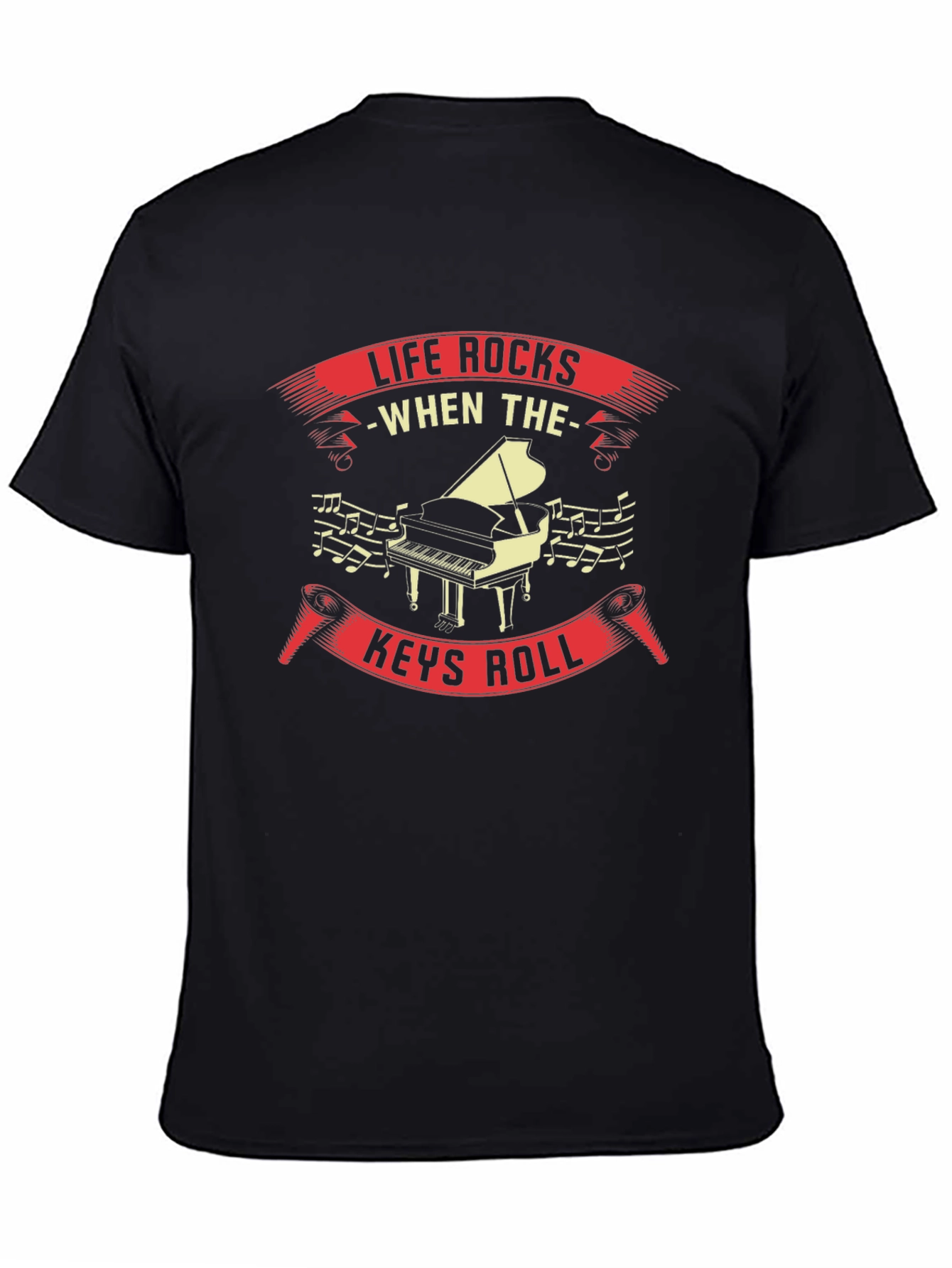 Life Rocks Piano T-Shirt - Music Lover Tee