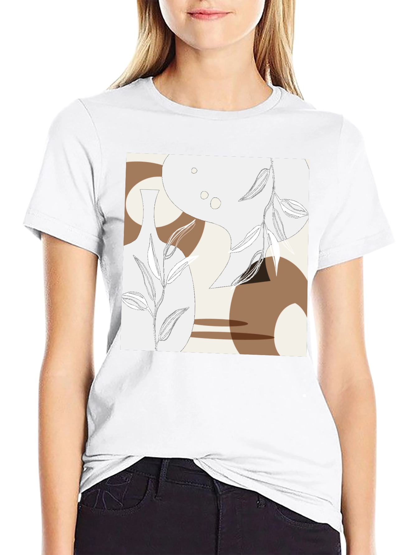 Abstract Floral T-Shirt - Modern Botanical Design