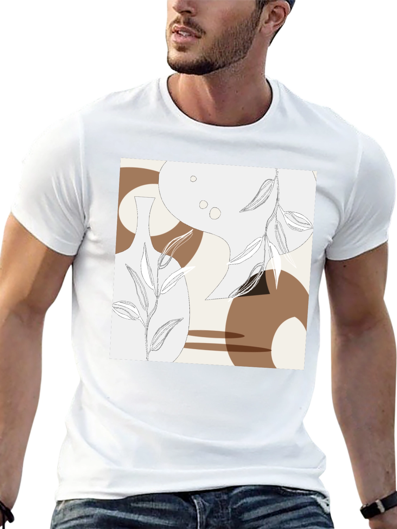 Abstract Floral T-Shirt - Modern Botanical Design