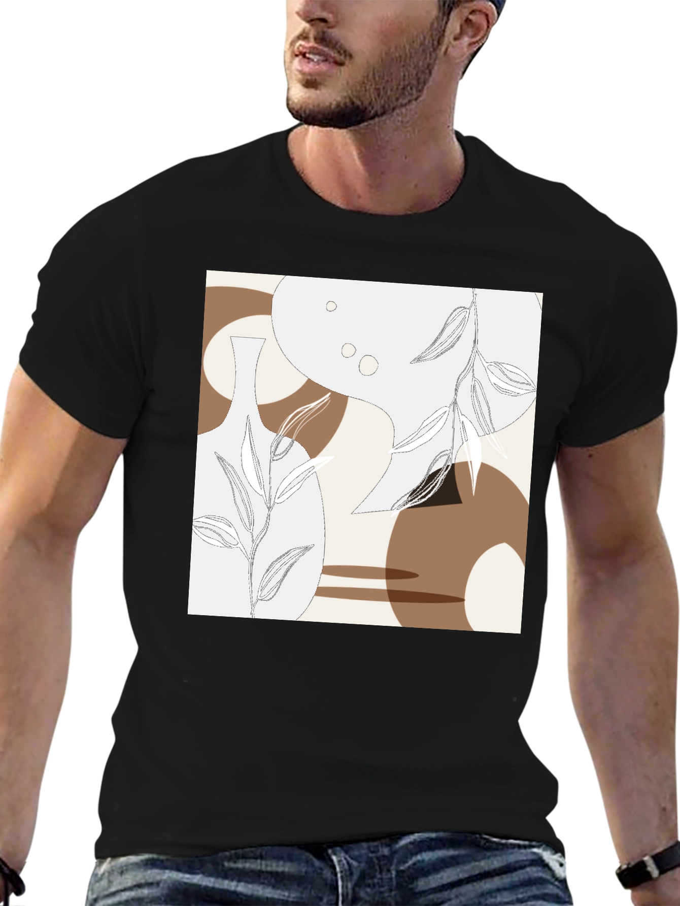Abstract Floral T-Shirt - Modern Botanical Design