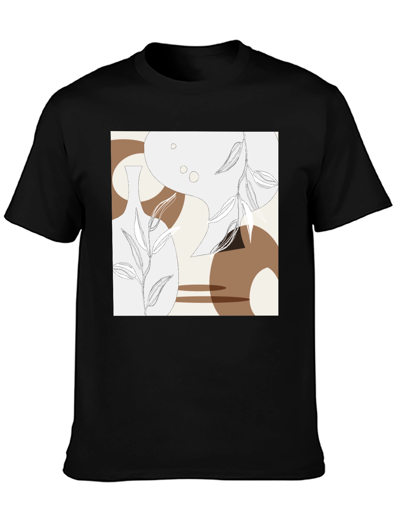 Abstract Floral T-Shirt - Modern Botanical Design