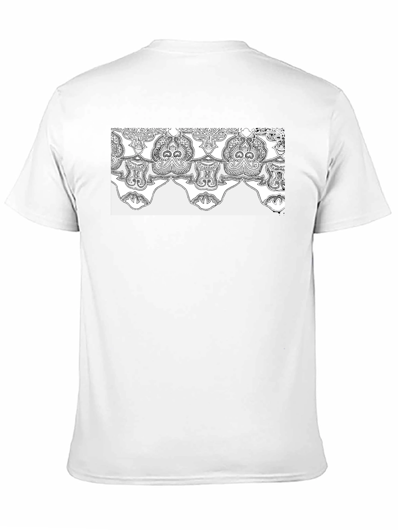 Elegant Black Tee with Ornamental Pattern
