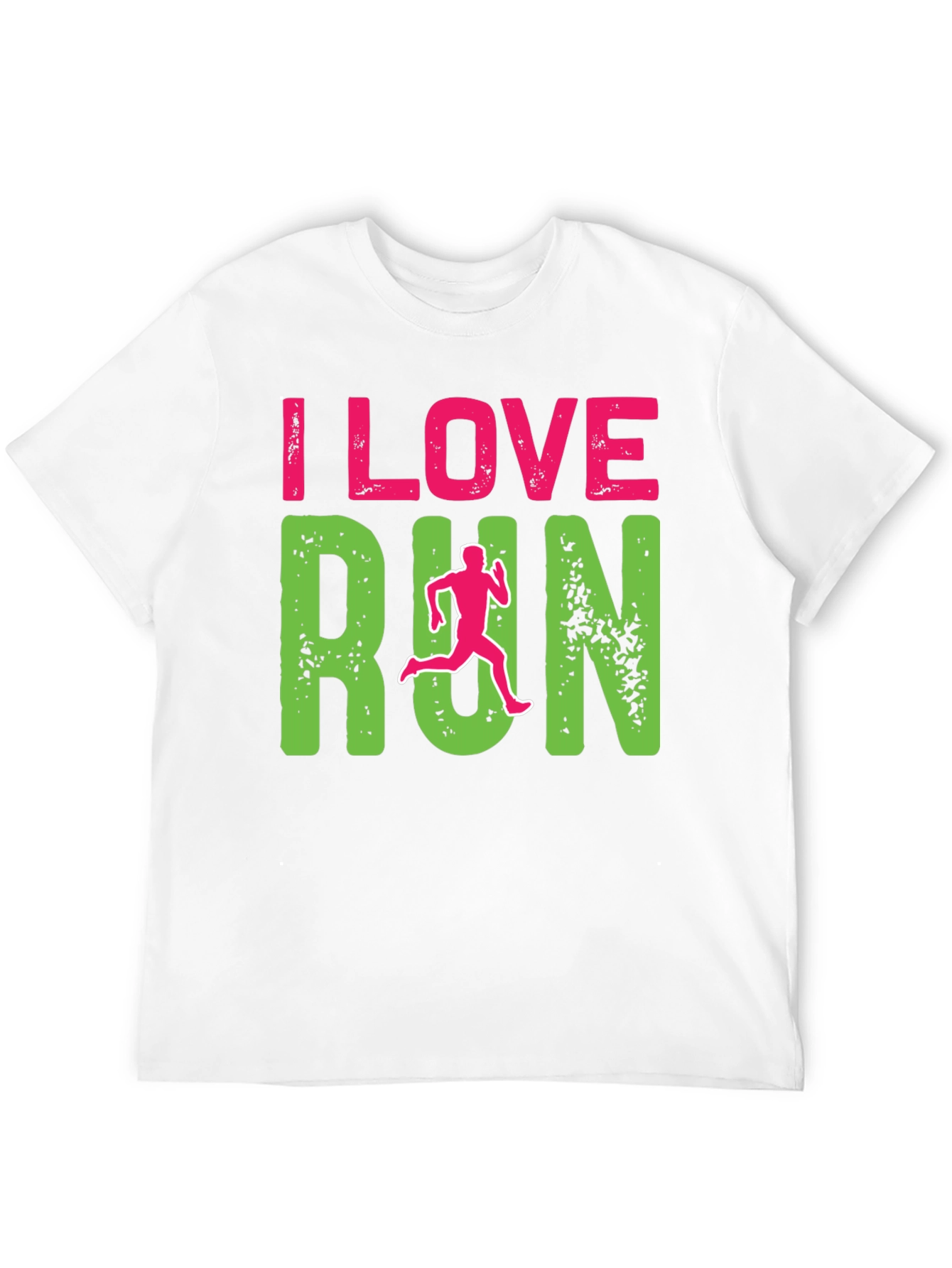 I Love Run Graphic Print Black T-Shirt