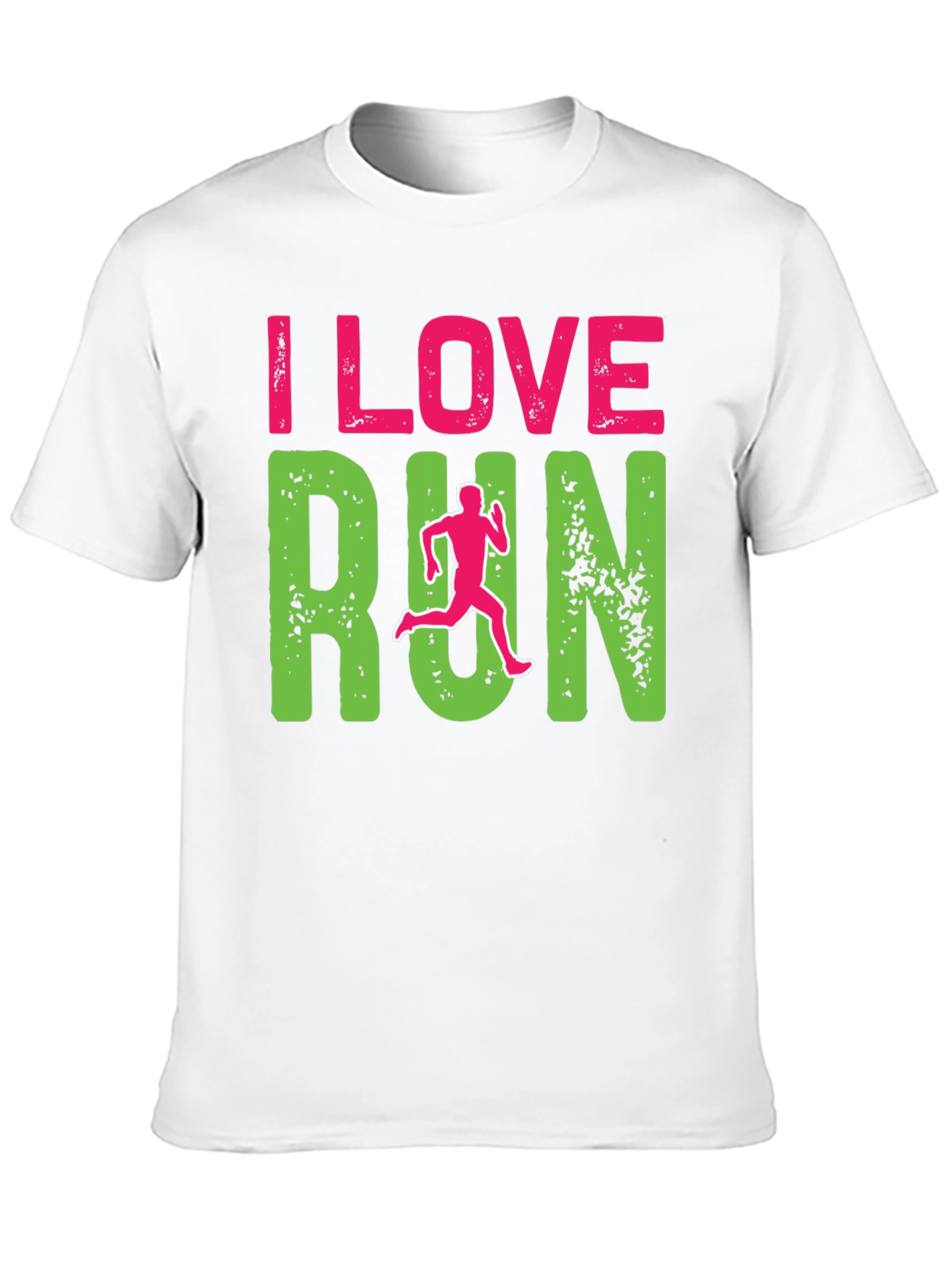 I Love Run Graphic Print Black T-Shirt