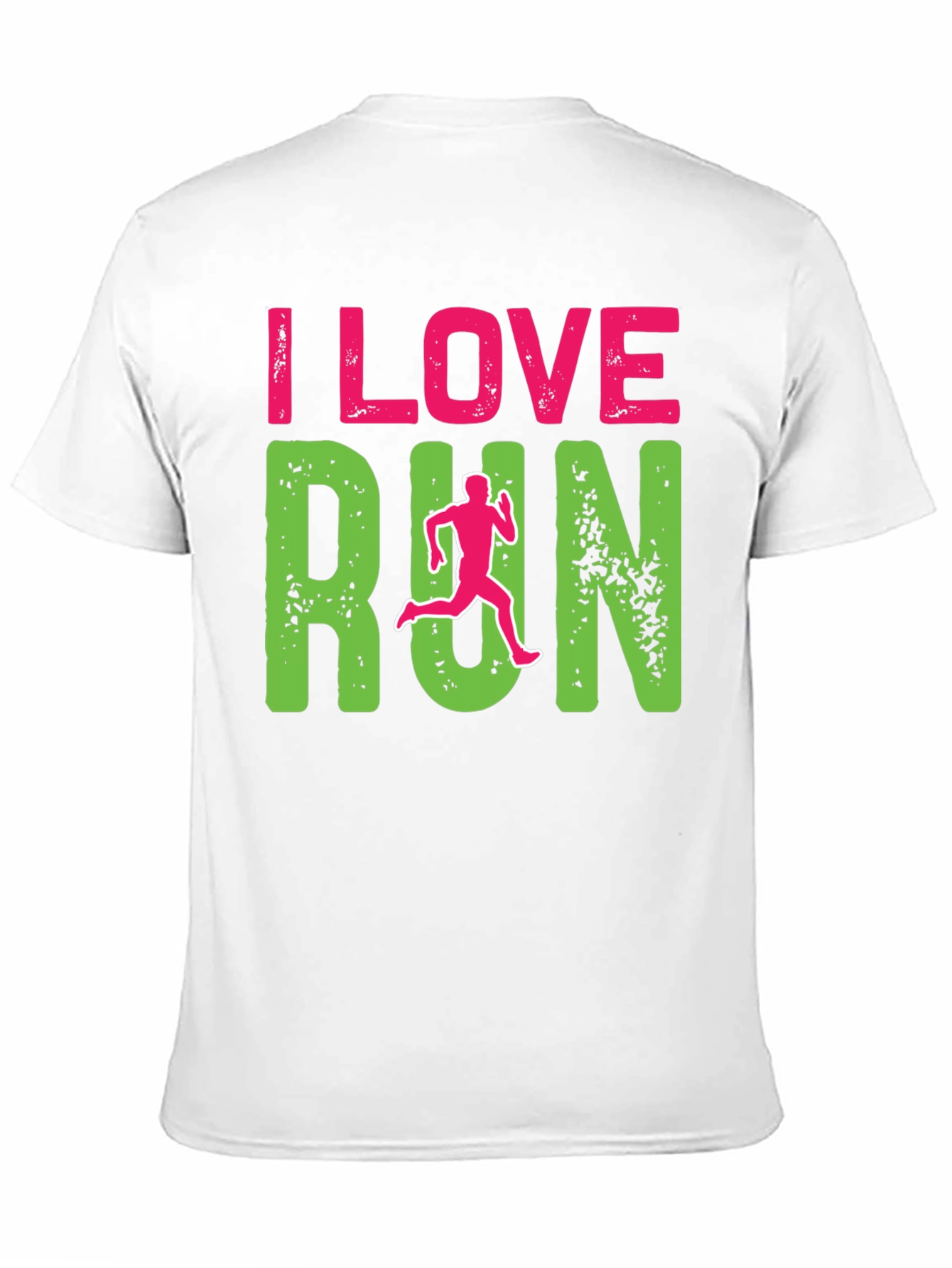 I Love Run Graphic Print Black T-Shirt