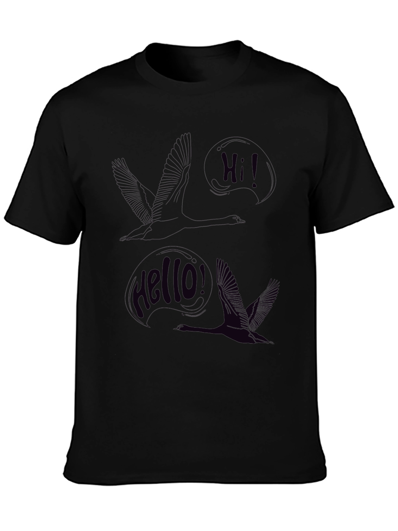 Mens Black Swan Graphic Print Tee