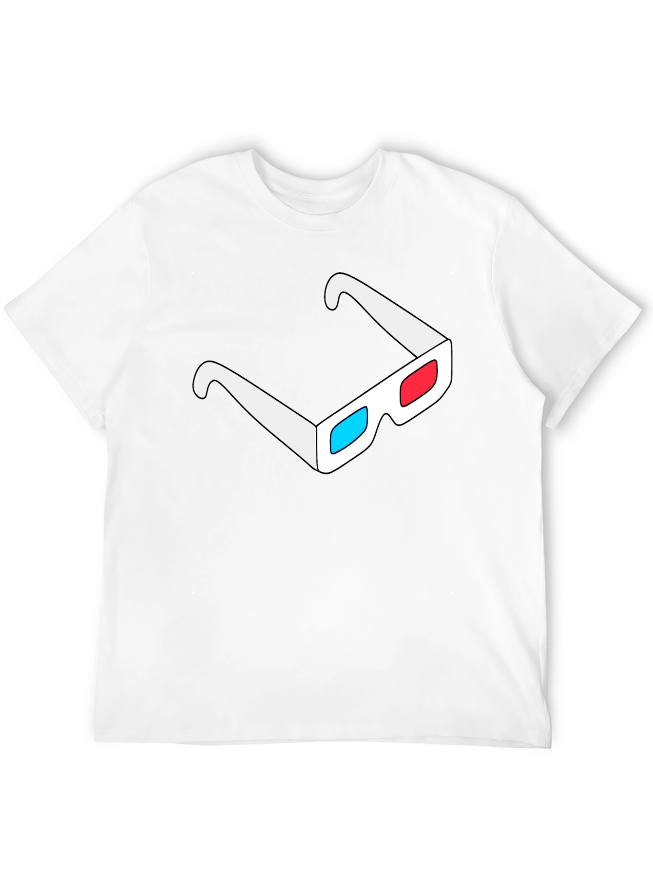 3D Glasses Graphic Tee - Cool Black T-Shirt