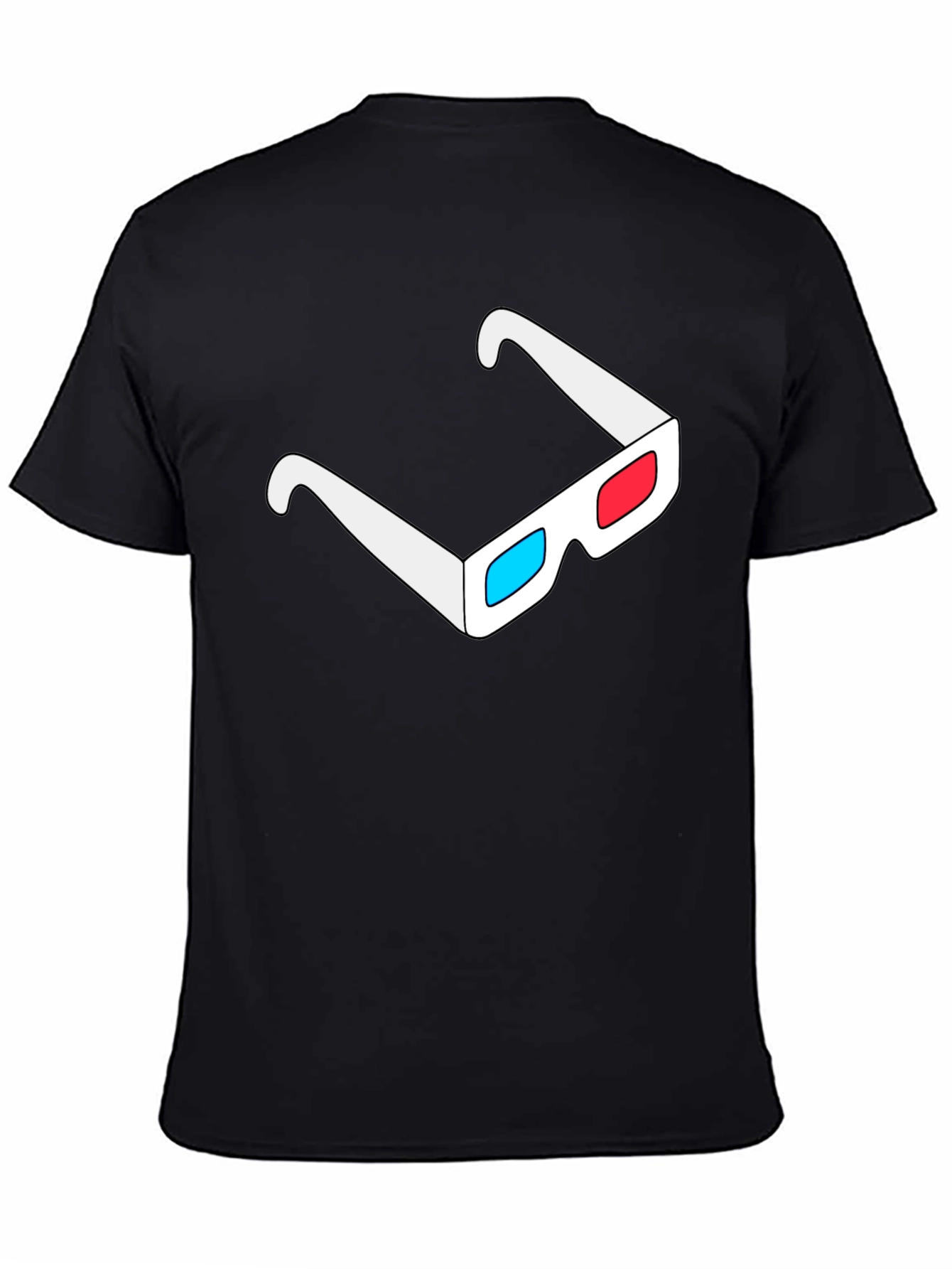 3D Glasses Graphic Tee - Cool Black T-Shirt