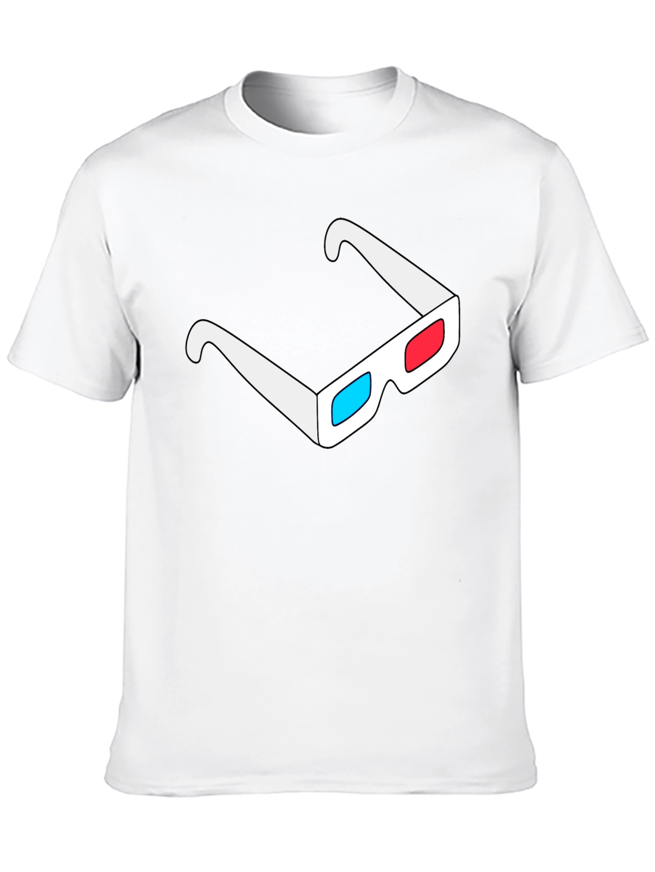 3D Glasses Graphic Tee - Cool Black T-Shirt