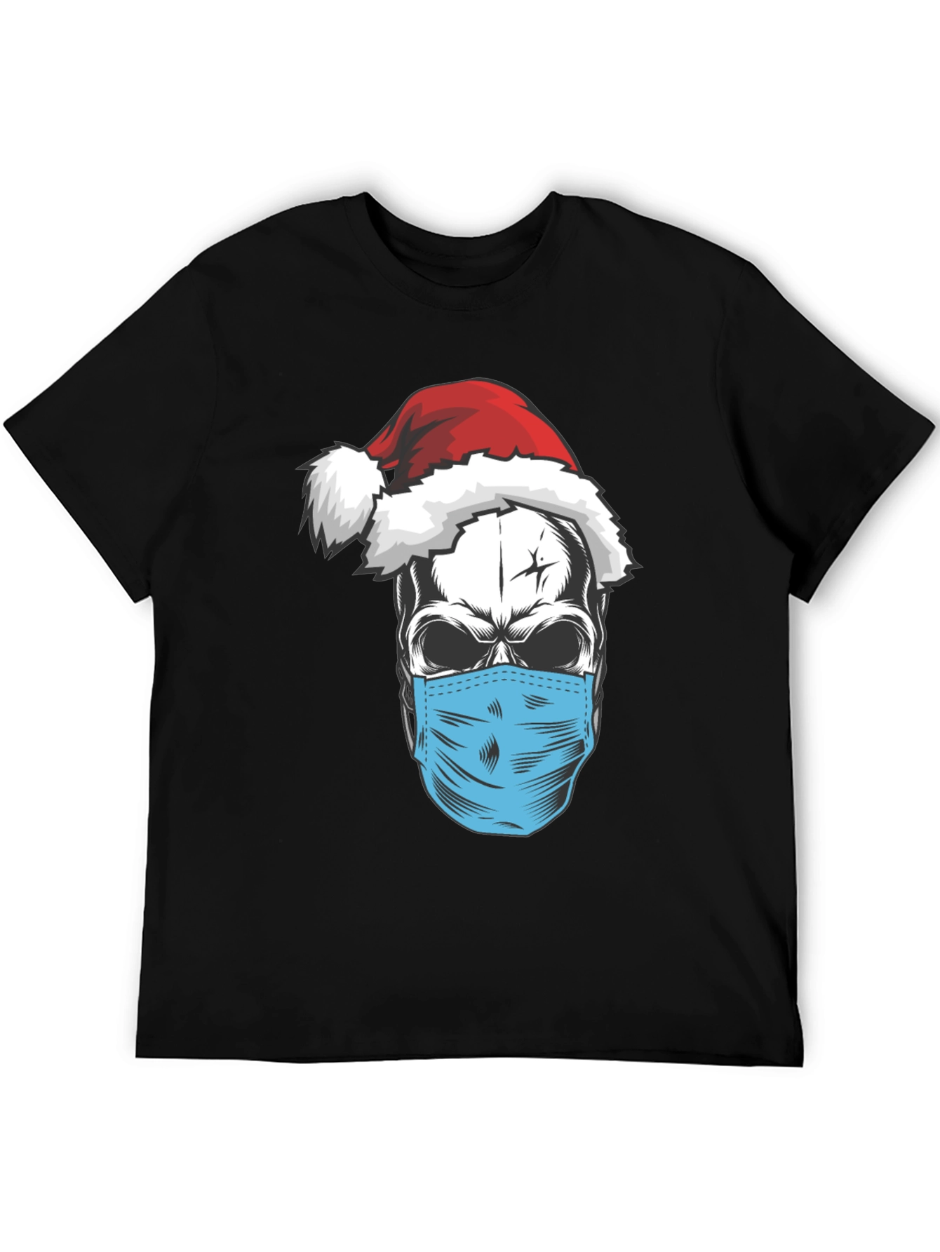 Skull Santa Mask T-Shirt - Holiday Humor