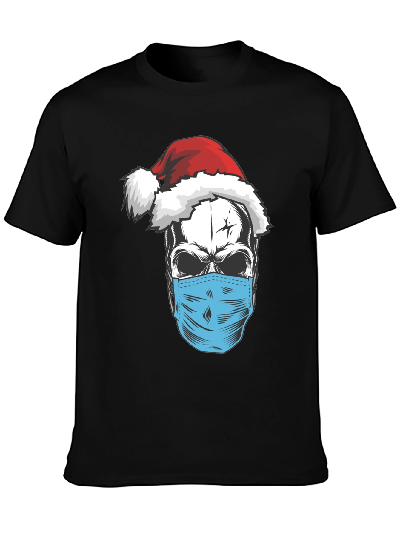 Skull Santa Mask T-Shirt - Holiday Humor