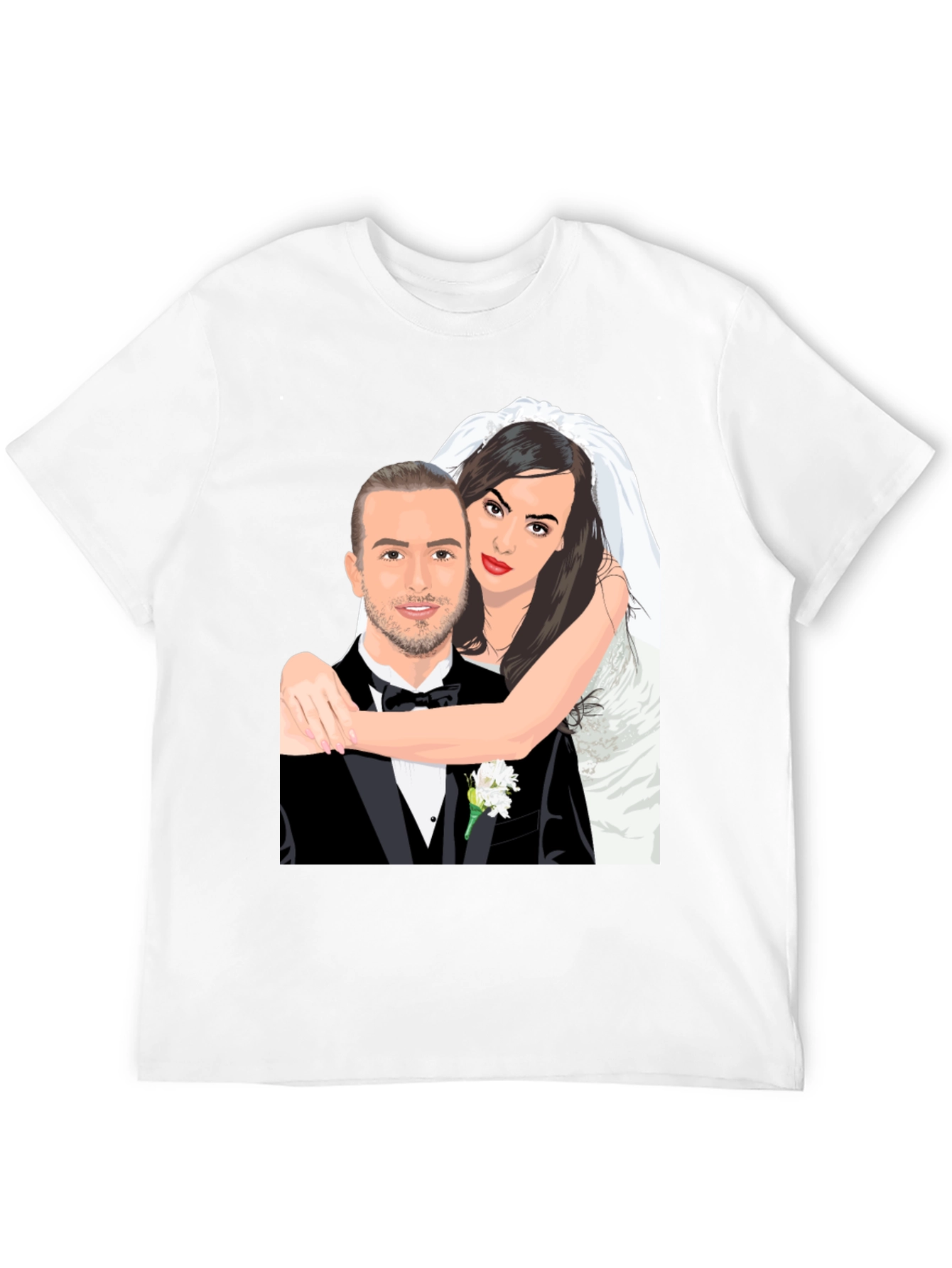 Cartoon Wedding Portrait T-Shirt