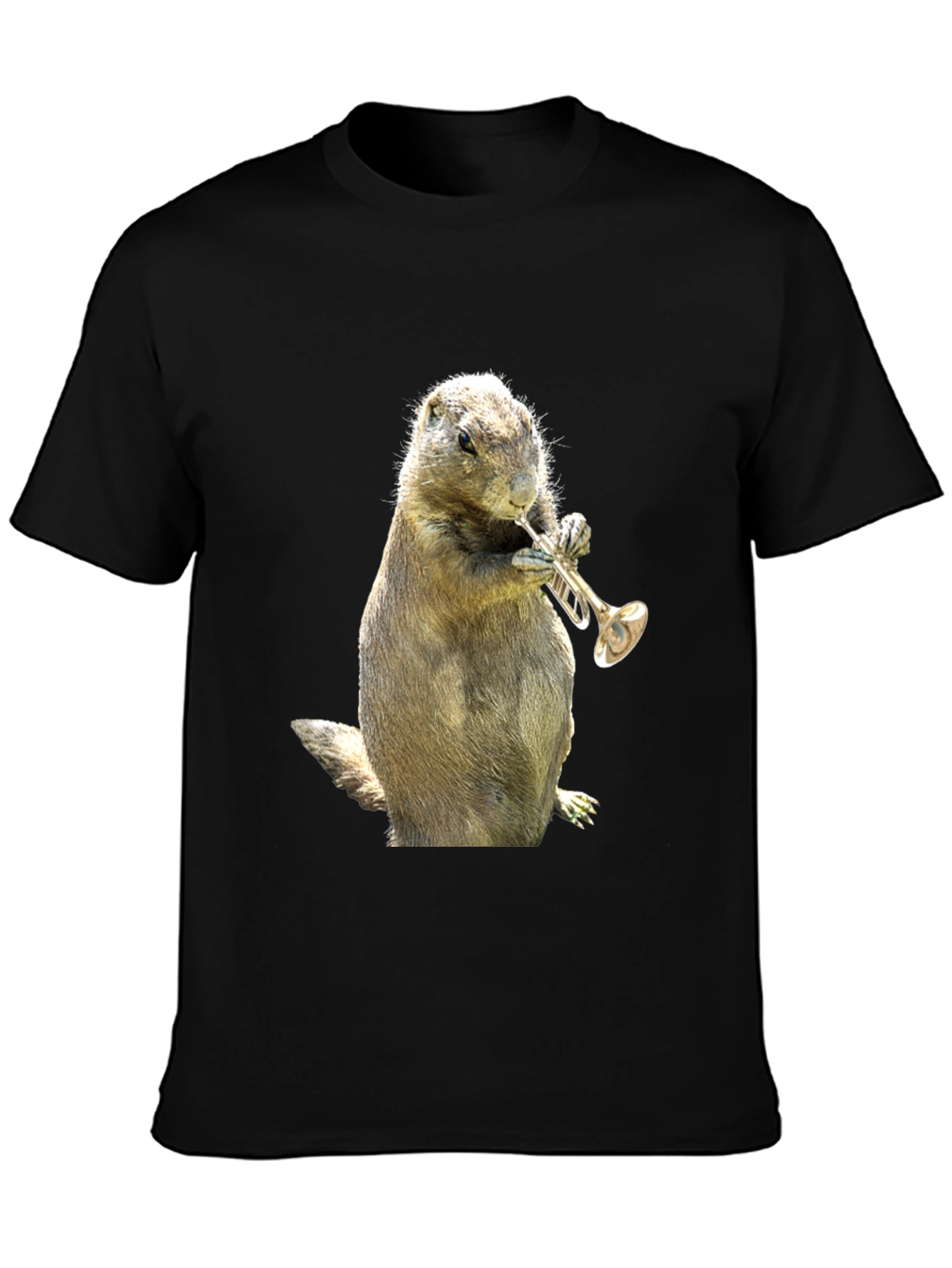 Funny Prairie Dog Trumpet Player Graphic T-Shirt