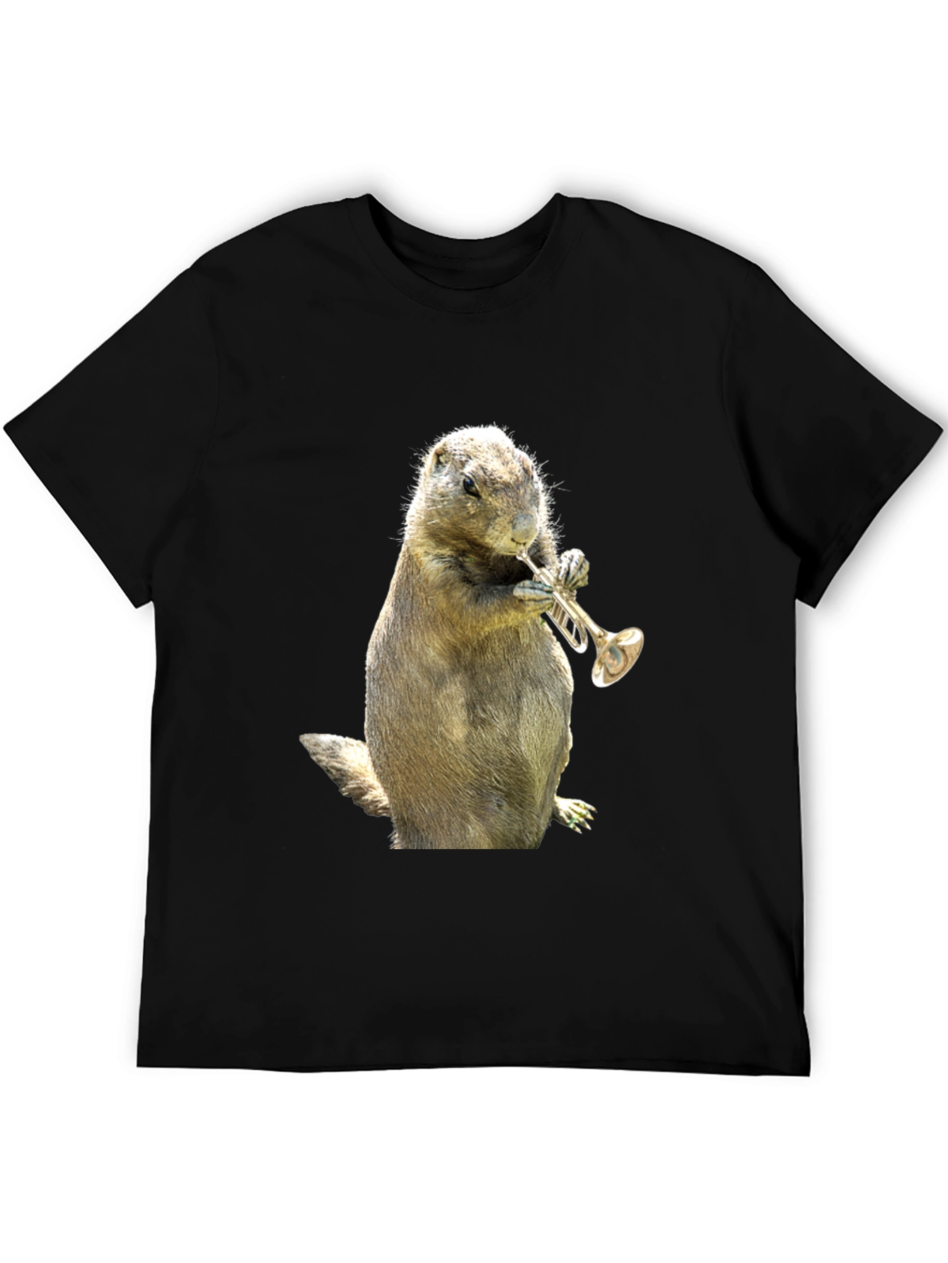 Funny Prairie Dog Trumpet Player Graphic T-Shirt