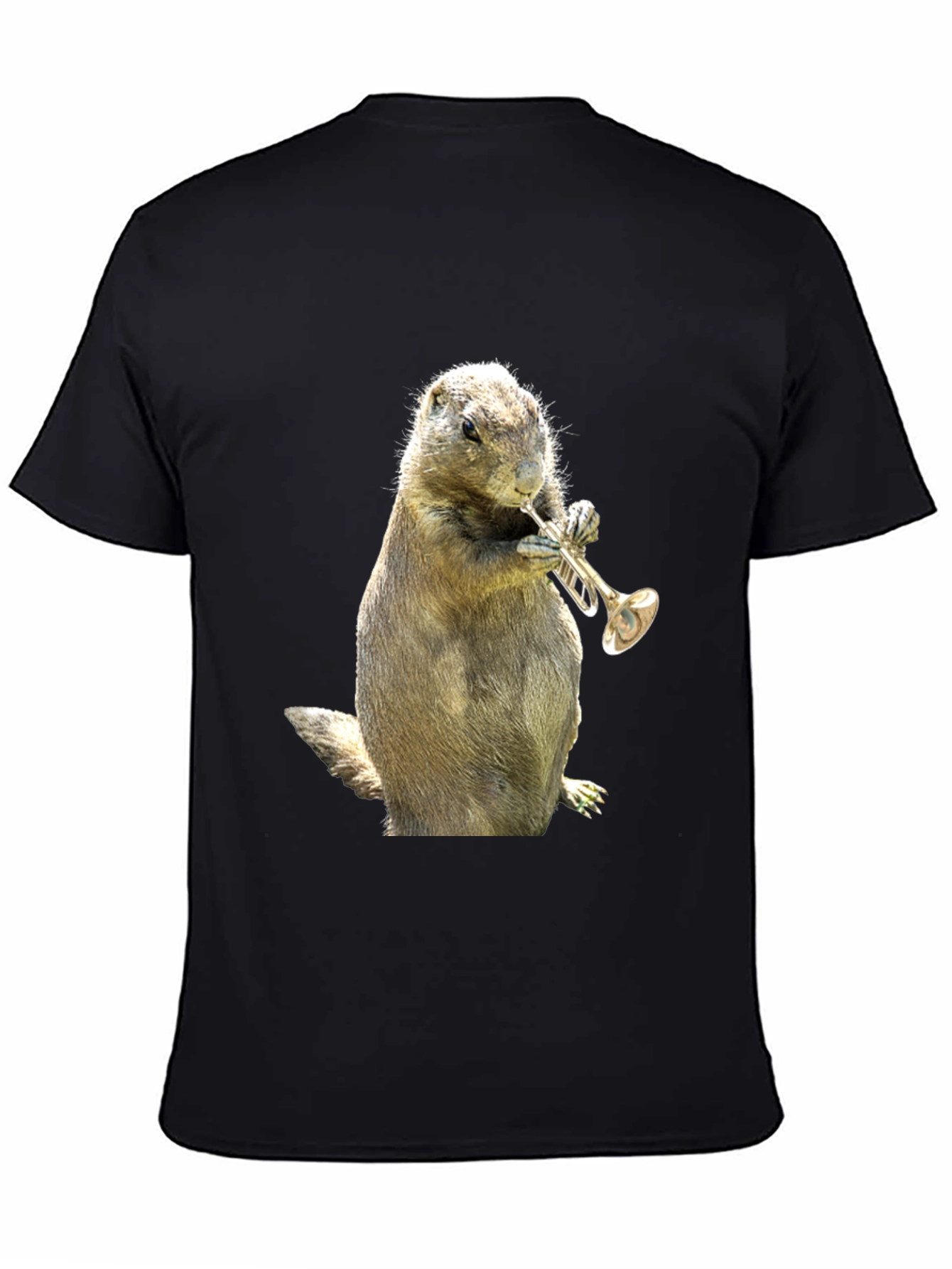 Funny Prairie Dog Trumpet Player Graphic T-Shirt