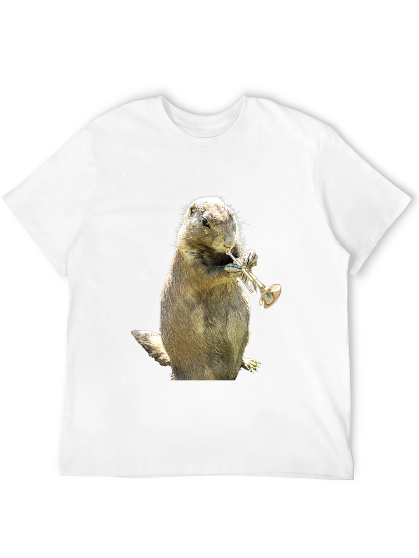 Funny Prairie Dog Trumpet Player Graphic T-Shirt