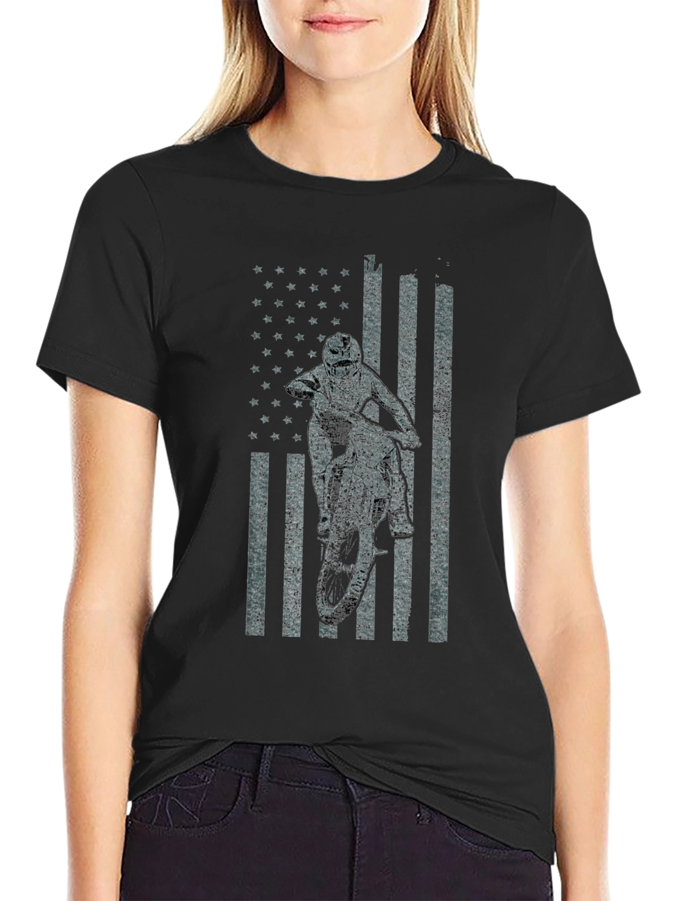 American Flag Motocross T-Shirt