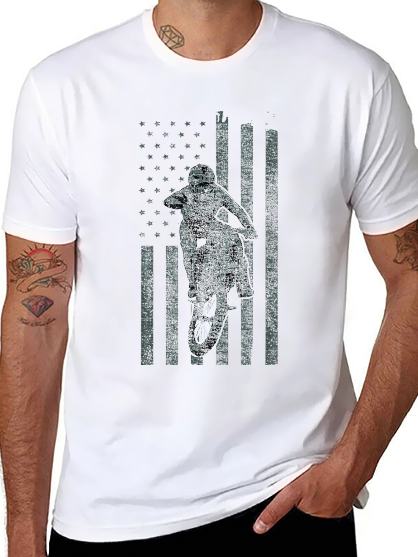 American Flag Motocross T-Shirt