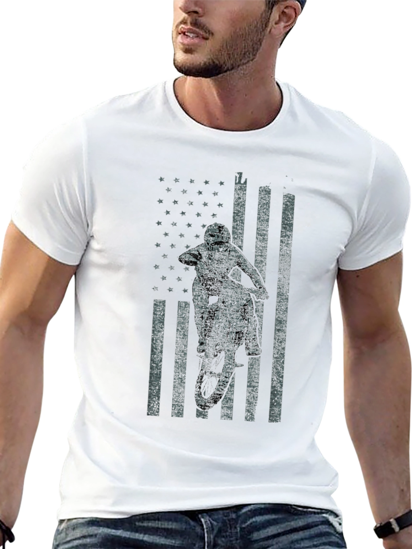 American Flag Motocross T-Shirt