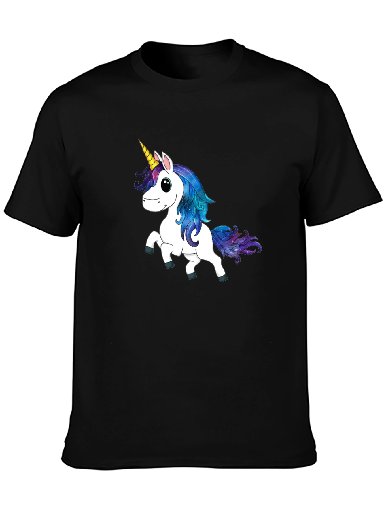 Unicorn Graphic Print Black T-Shirt