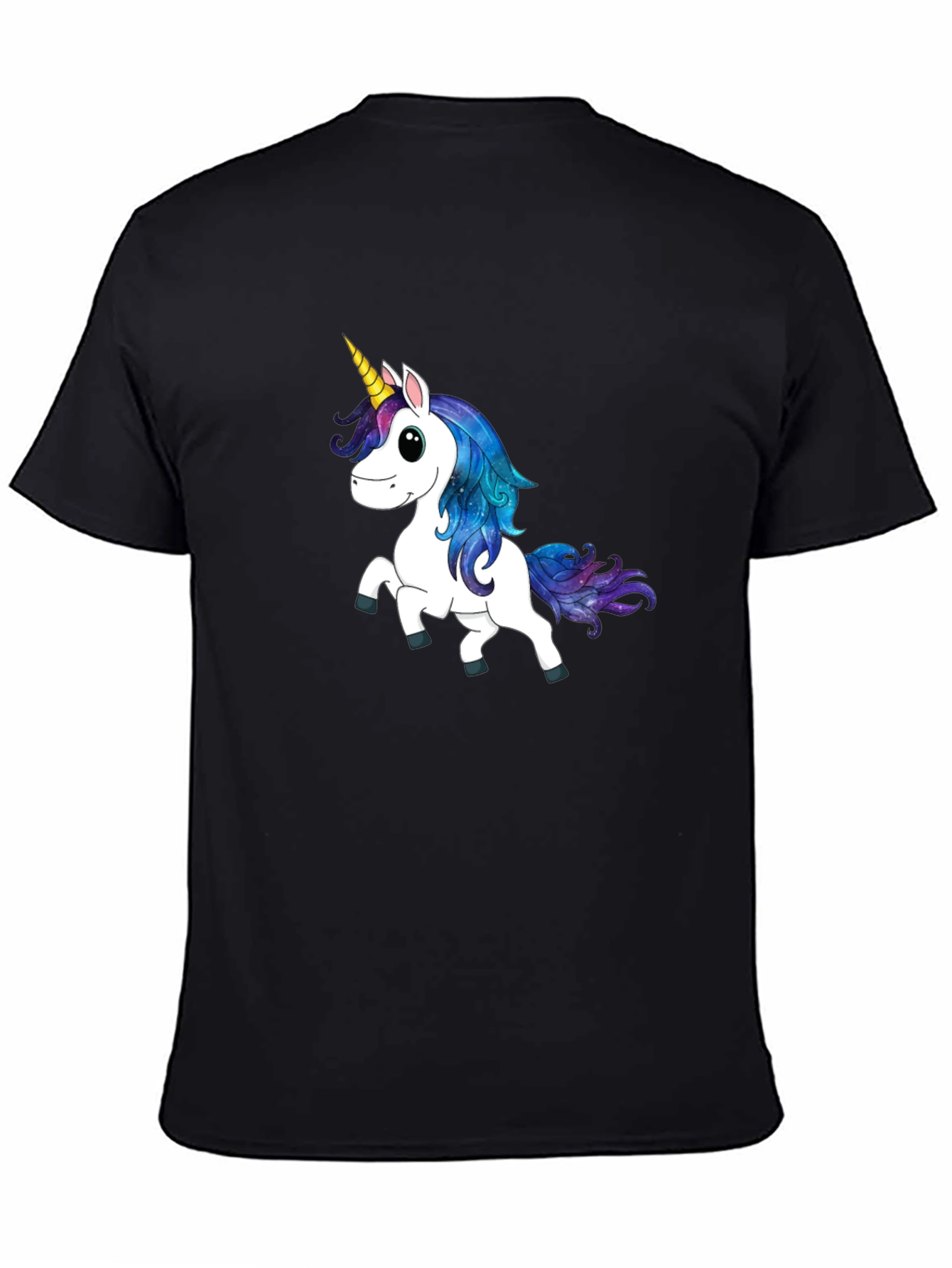 Unicorn Graphic Print Black T-Shirt