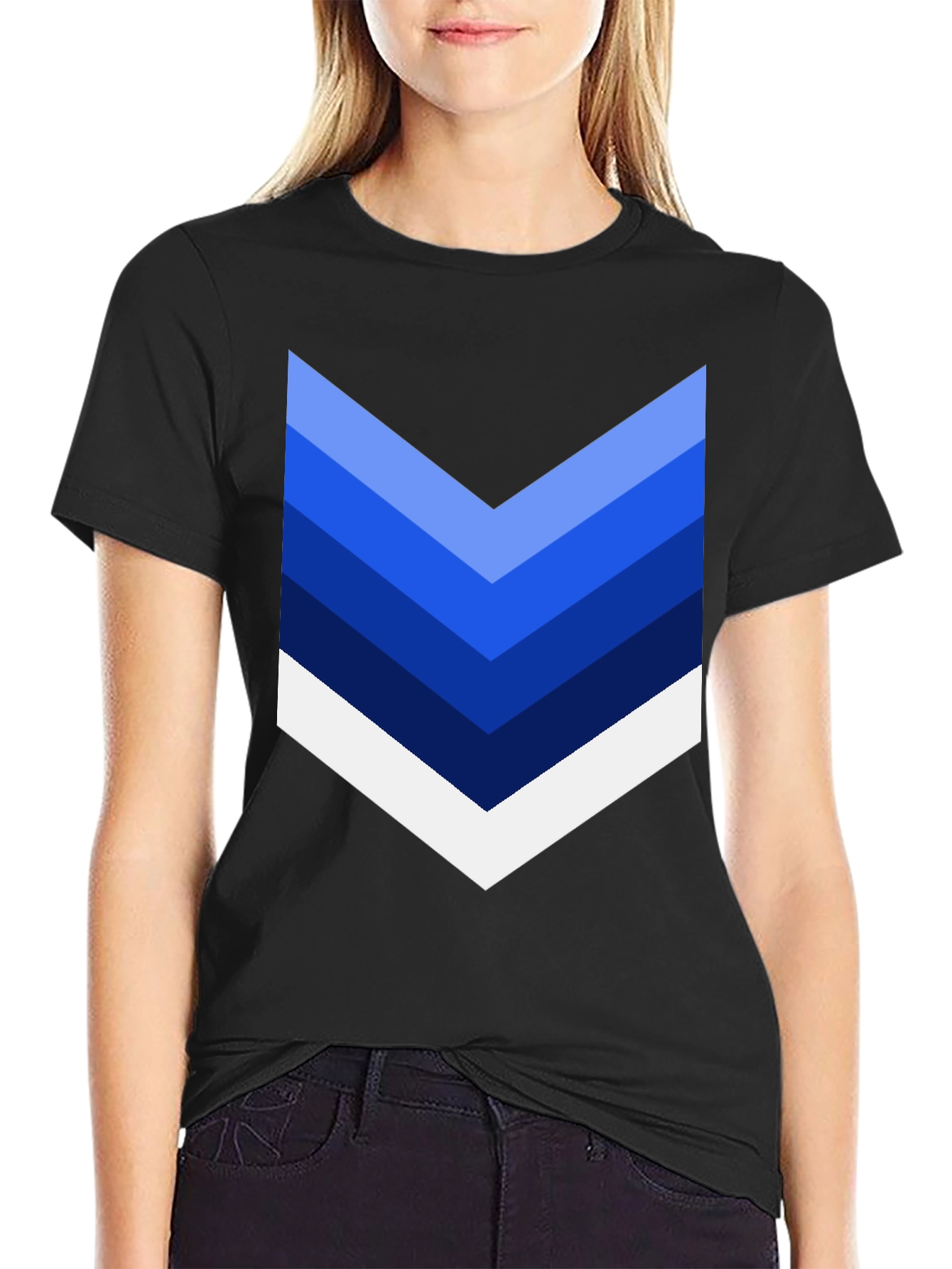 Chevron Stripe Graphic Tee - Casual Style
