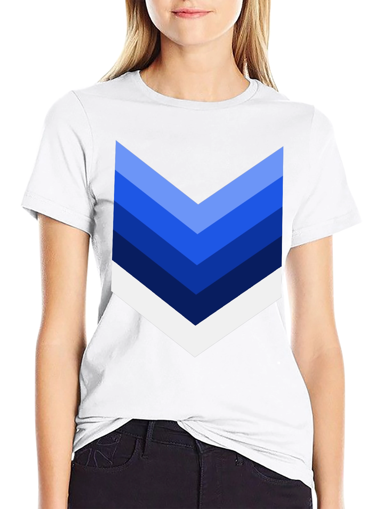 Chevron Stripe Graphic Tee - Casual Style