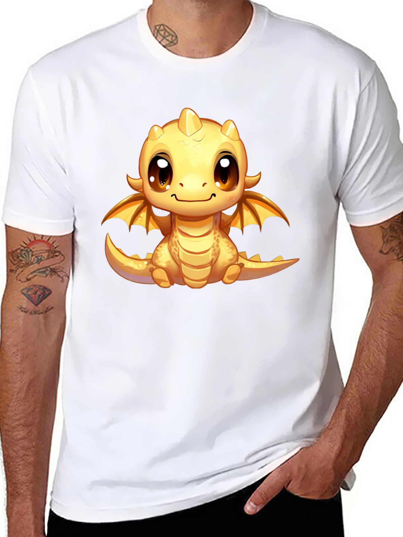 Cute Dragon Graphic Tee - Unisex Black T-Shirt
