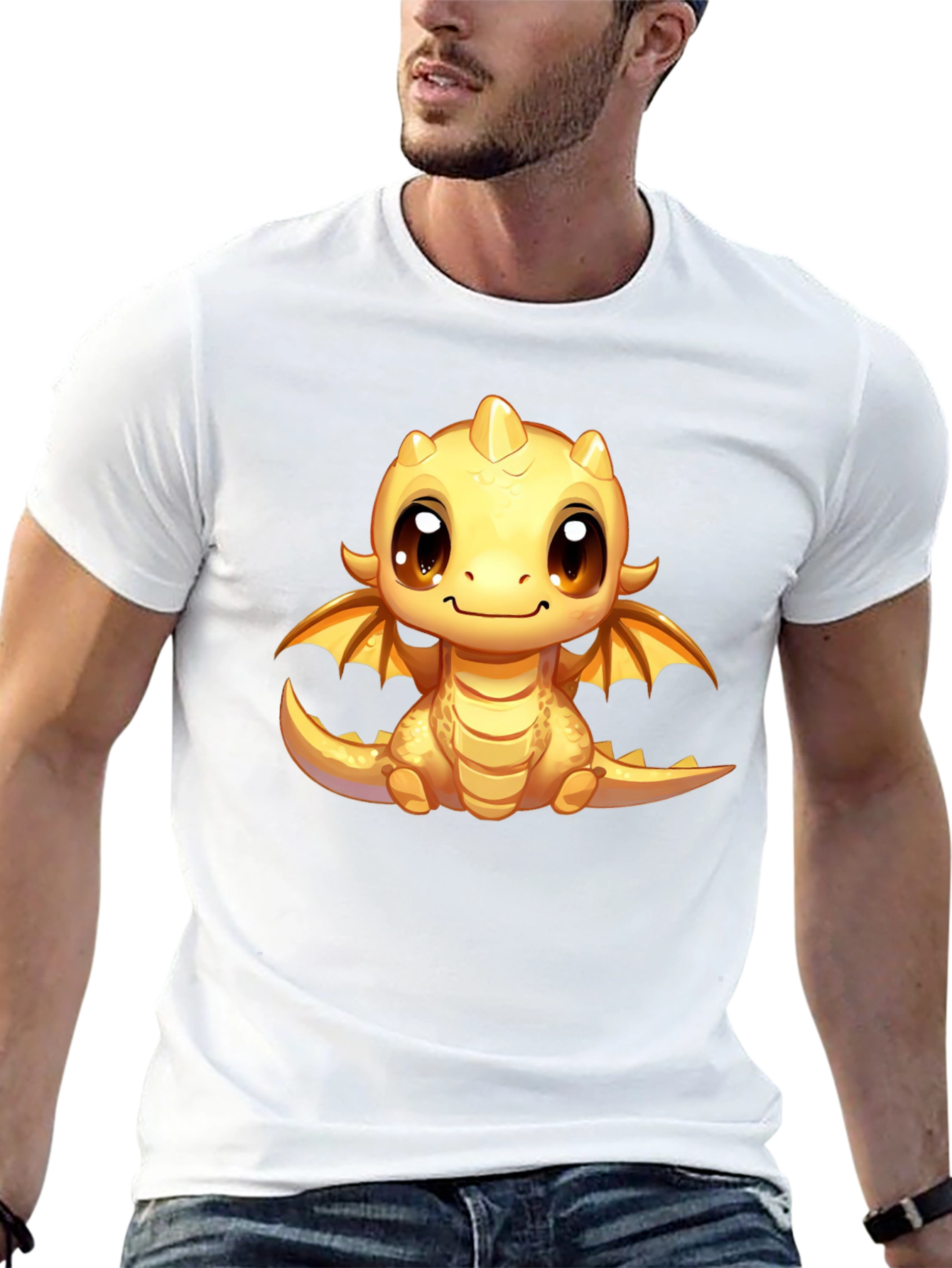 Cute Dragon Graphic Tee - Unisex Black T-Shirt