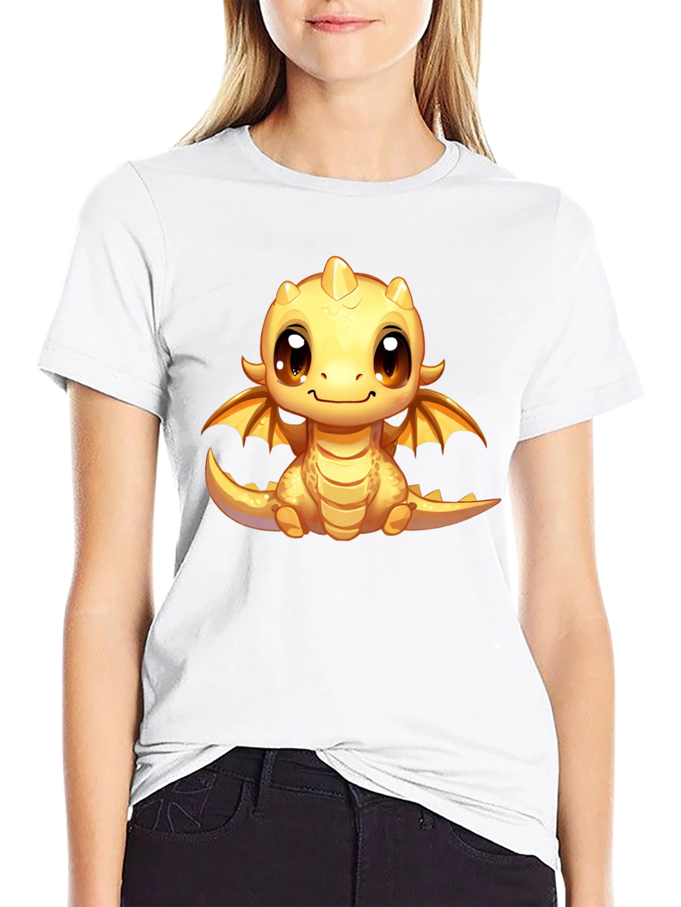 Cute Dragon Graphic Tee - Unisex Black T-Shirt