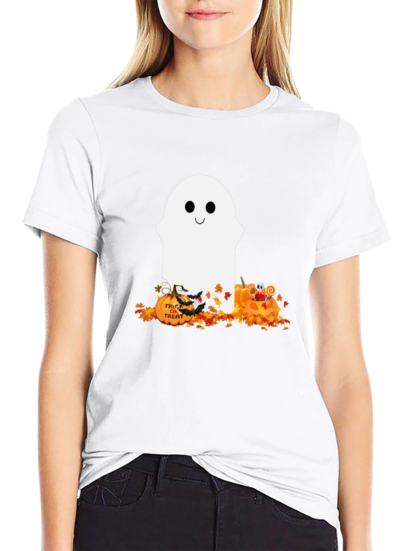 Halloween Ghost T-Shirt - Spooky & Cute!
