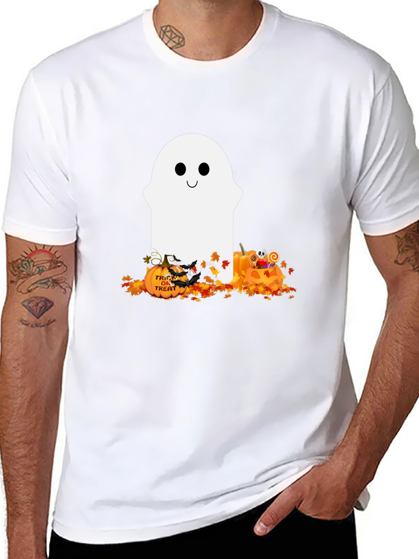 Halloween Ghost T-Shirt - Spooky & Cute!