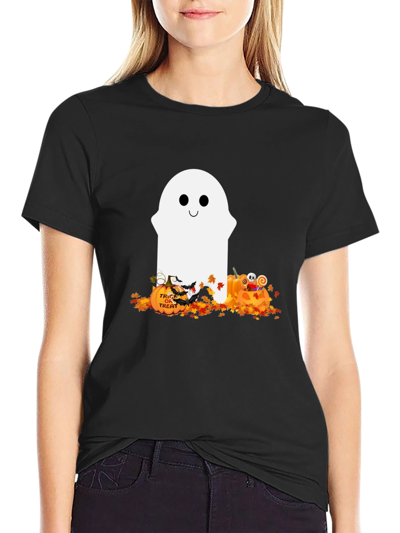 Halloween Ghost T-Shirt - Spooky & Cute!