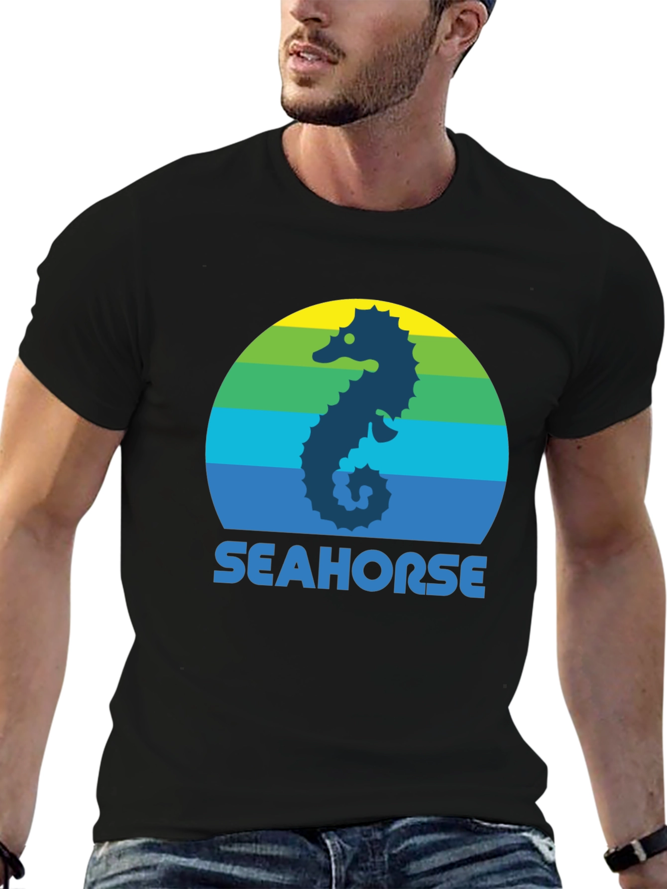 Seahorse Graphic Tee - Retro Style