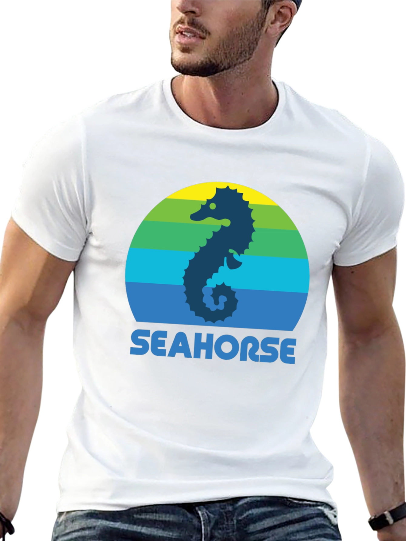 Seahorse Graphic Tee - Retro Style