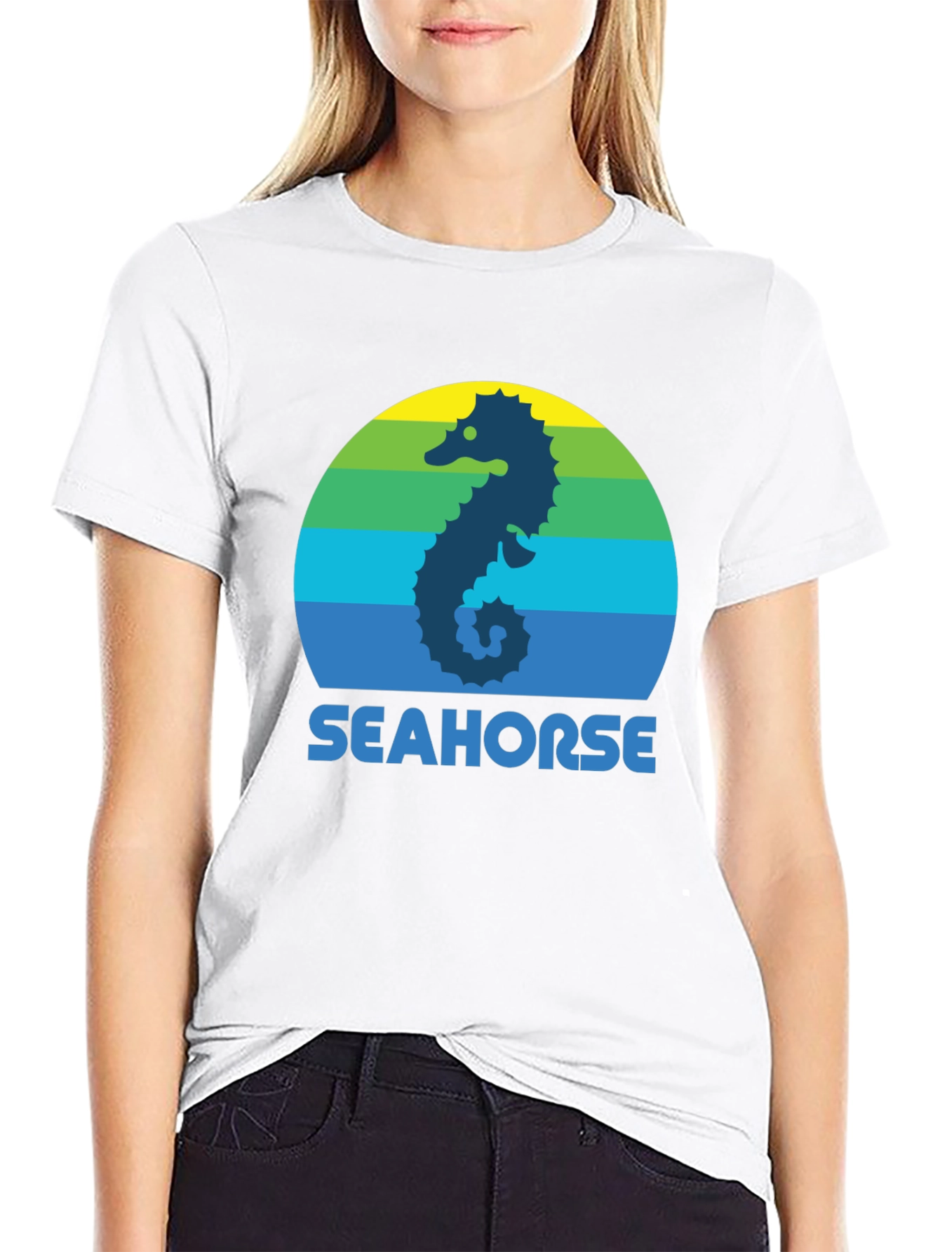 Seahorse Graphic Tee - Retro Style