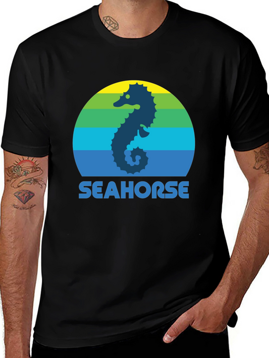 Seahorse Graphic Tee - Retro Style
