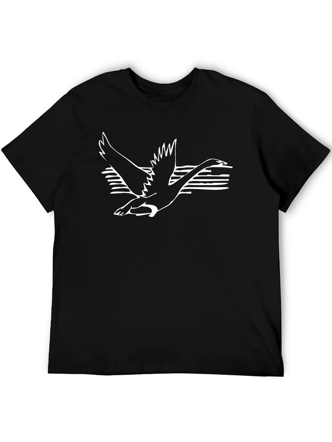 Flying Swan Graphic Black T-Shirt