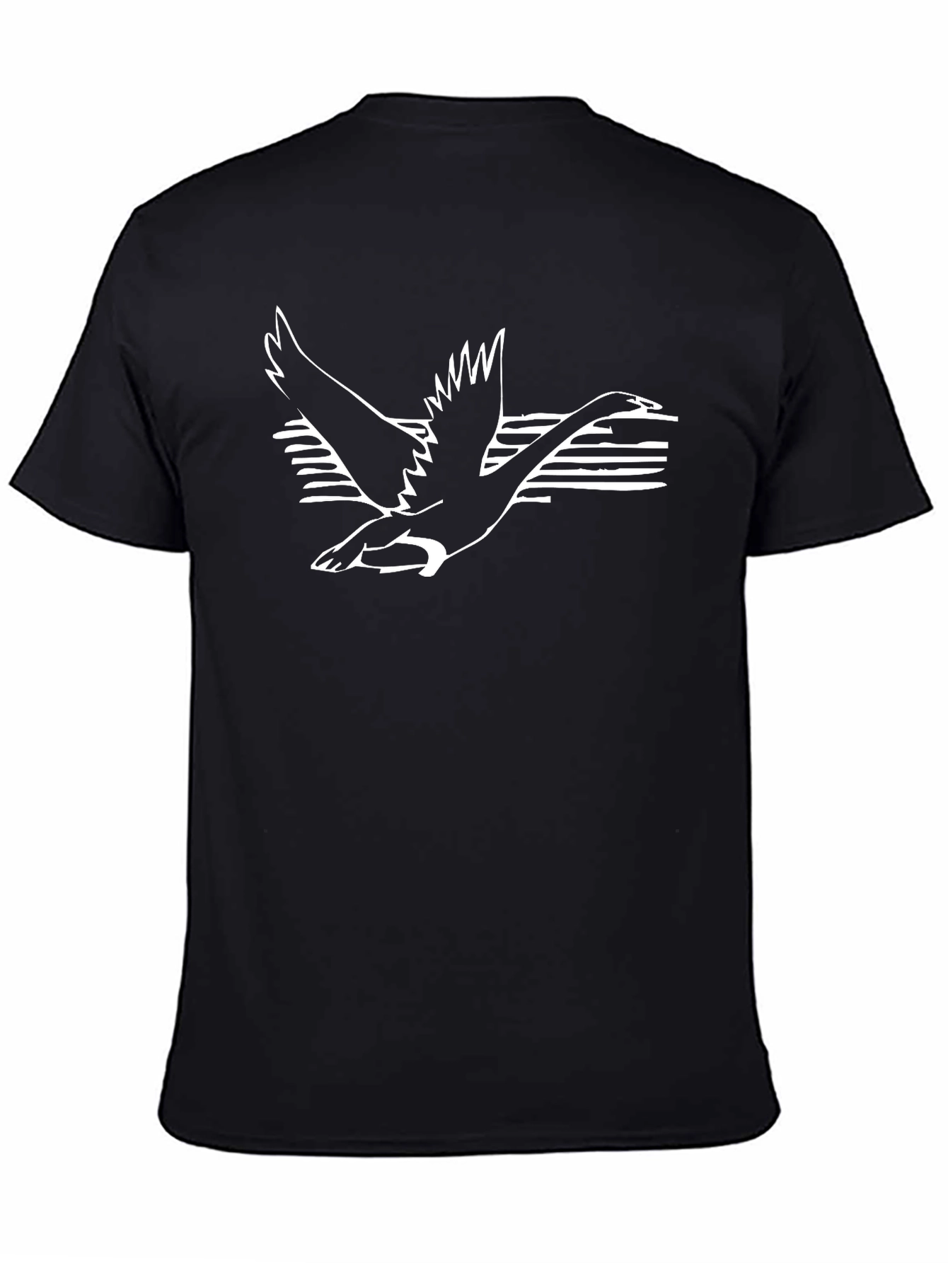 Flying Swan Graphic Black T-Shirt