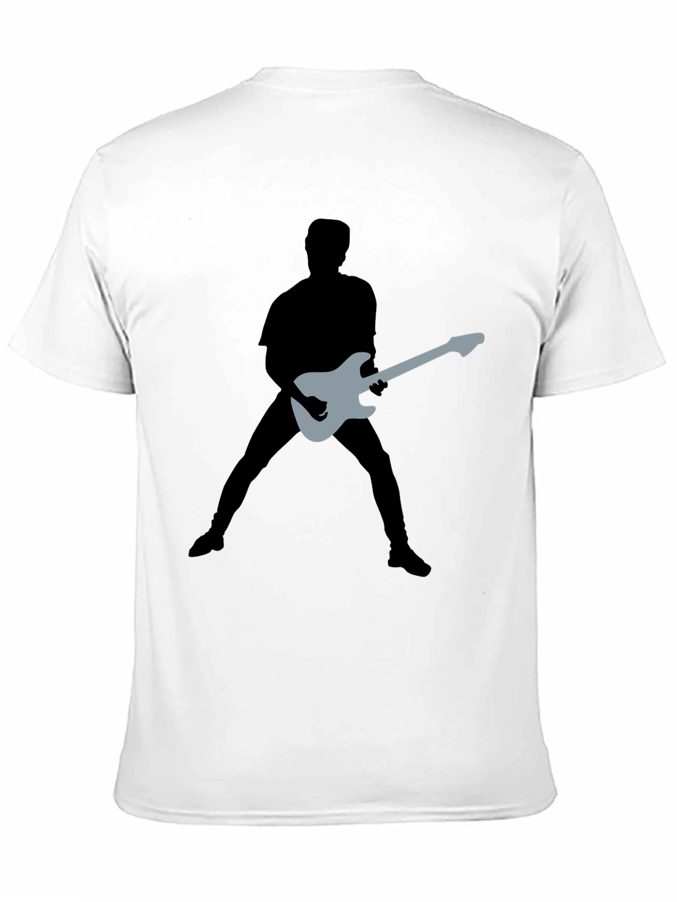 Guitar Silhouette Graphic Black T-Shirt