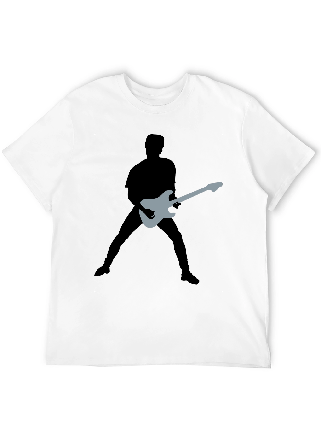 Guitar Silhouette Graphic Black T-Shirt