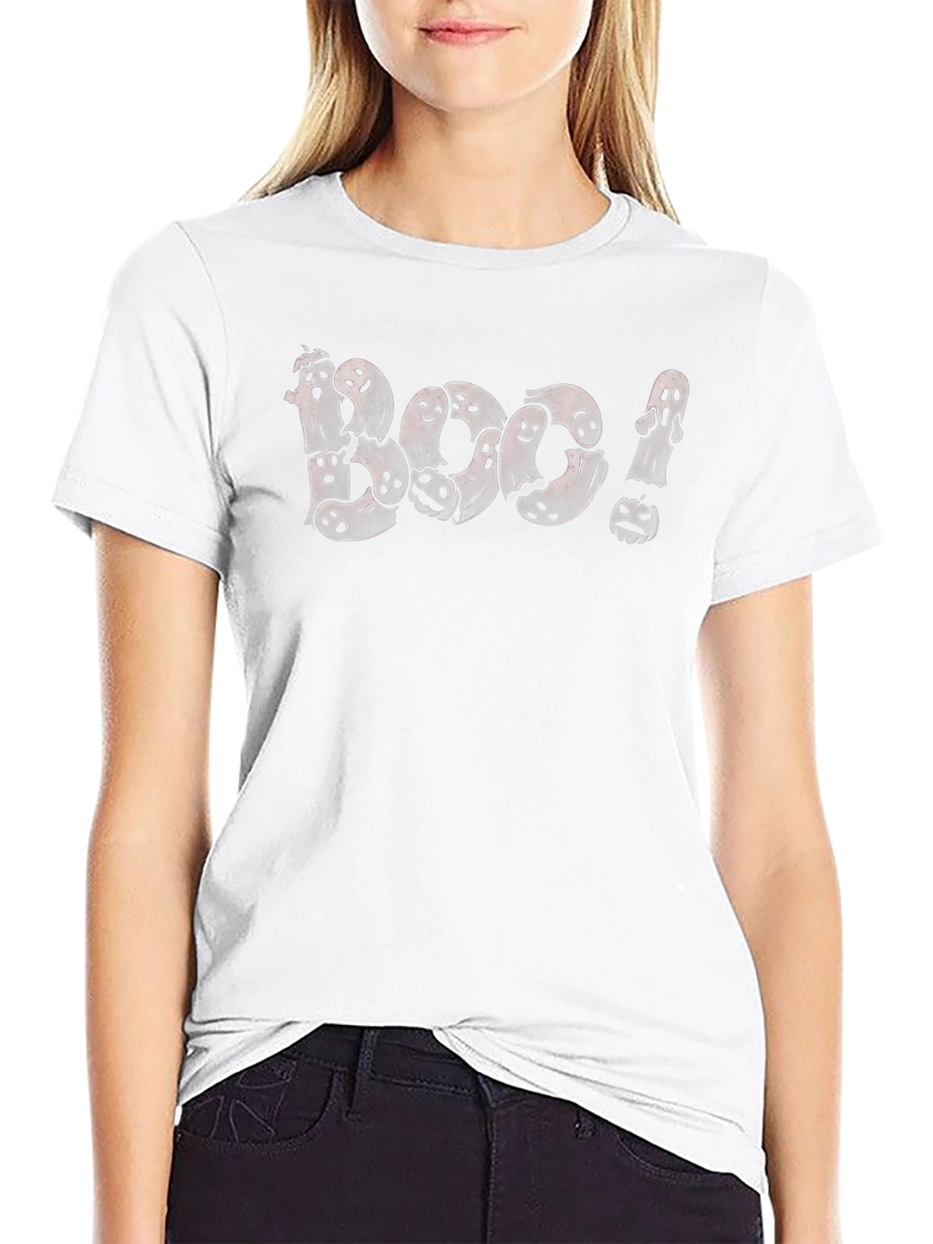Spooky Boo! Ghost Graphic Tee - Halloween Fun