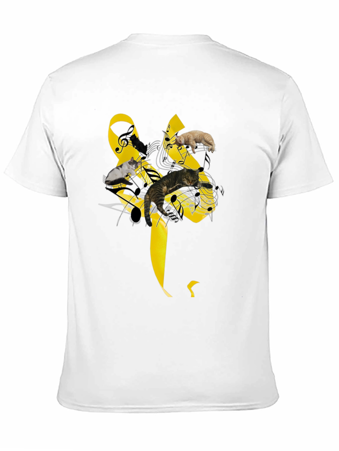Music Cats T-Shirt - Black Whimsical Design