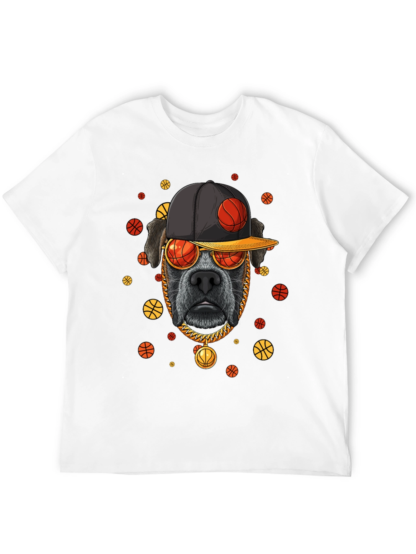 Dog with Basketball Cap T-Shirt