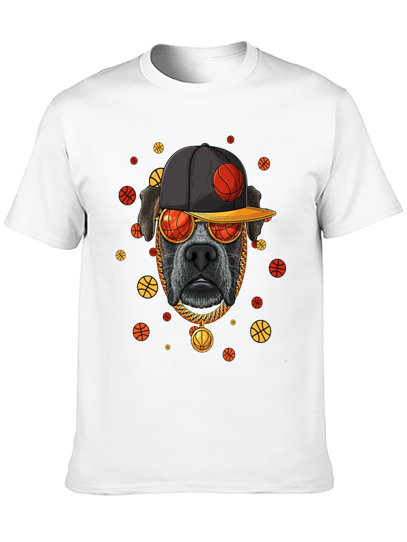 Dog with Basketball Cap T-Shirt