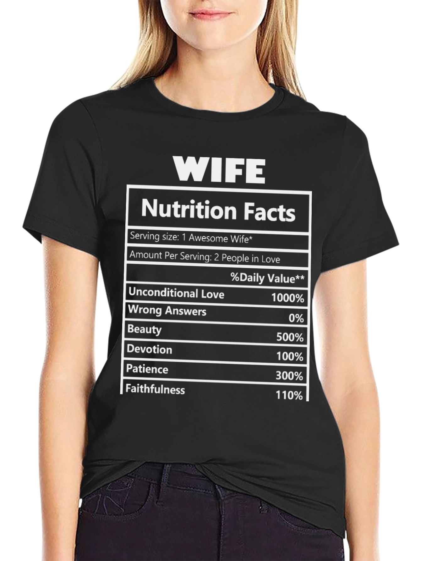 Wife Nutrition Facts Black T-Shirt