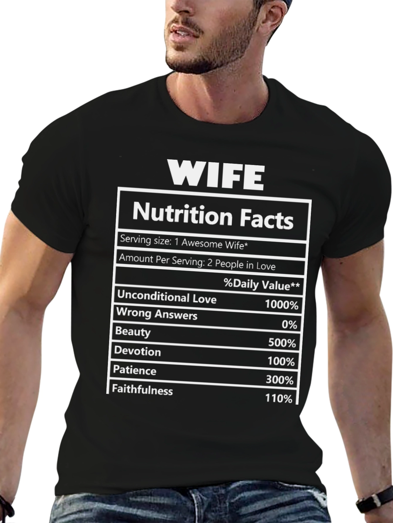 Wife Nutrition Facts Black T-Shirt