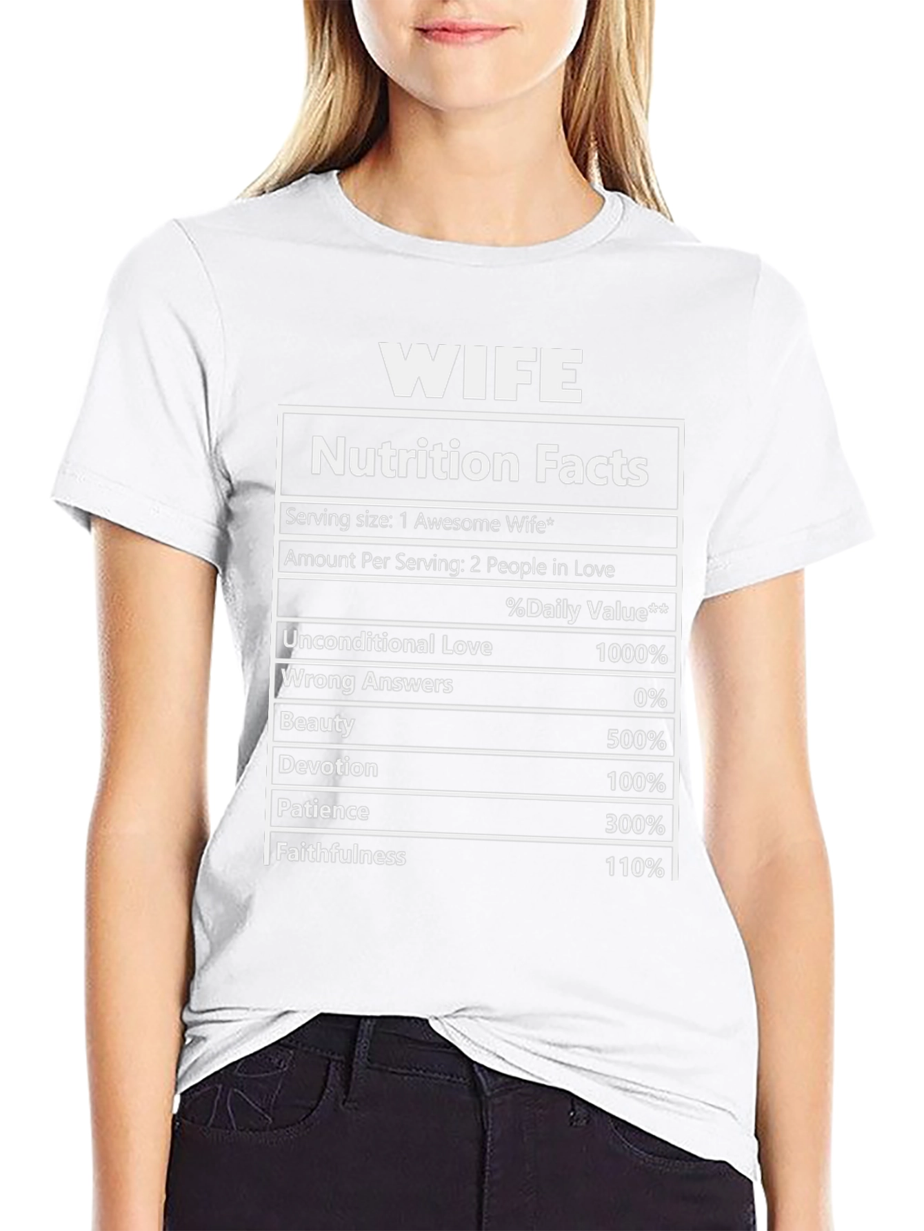 Wife Nutrition Facts Black T-Shirt