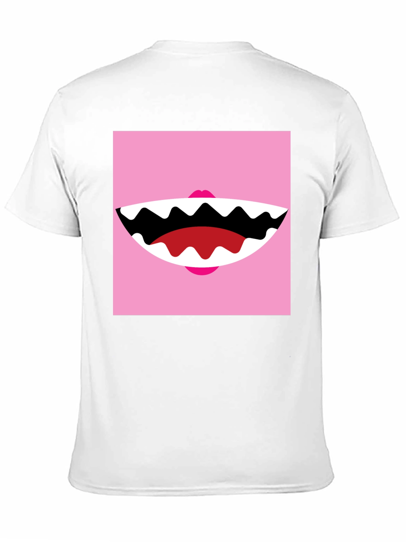 Funny Monster Mouth Graphic Tee - Black Cotton T-Shirt
